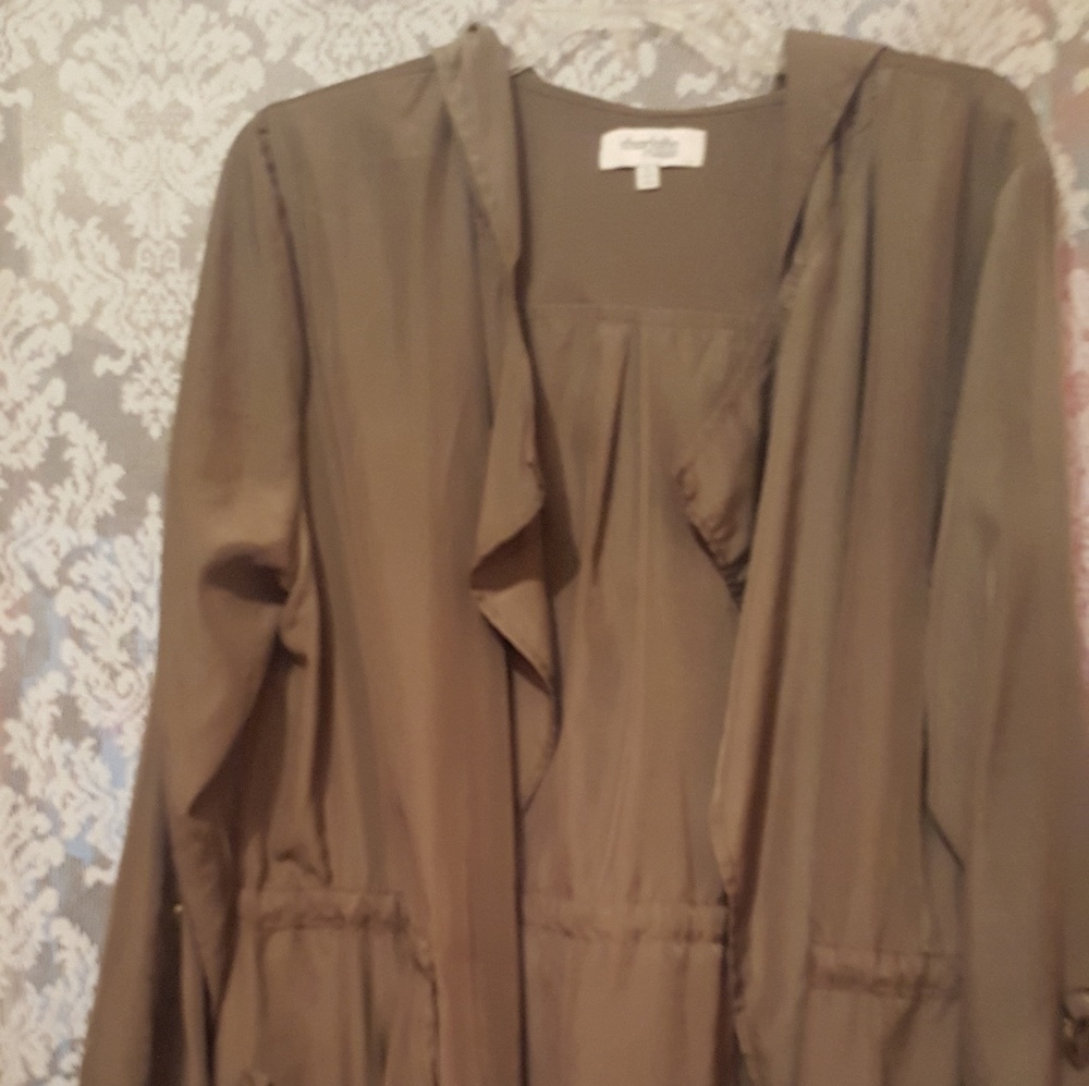 Olive green Silky feel Jacket